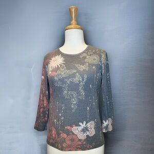 BUTTERFLY 3/4 sleeves Tee by Vintage Suzie